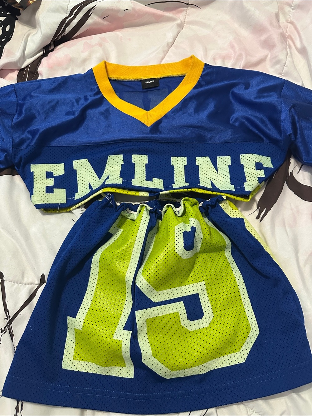 Emline Jersey Custom two piece 
 Top and skirt